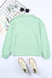 Zip Front Pocketed Pullover Sweatshirt