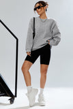 Cable Textured Drop Shoulder Pullover Sweatshirt