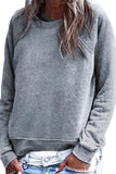 Gray Crew Neck Long Sleeve Sweatshirt