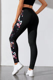 Floral Print Patch High Waist Leggings