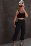 Elastic Waist Drawstring Cuffs Cargo Pants