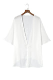 Plain Oversized Half Sleeve Open Front Kimono