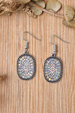 Boucles d'oreilles crochet en argent antique plein de diamants