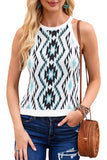 Aztec Geometric Print Knitted Tank Top