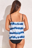 Dyed Stripe Print Spaghetti Straps Tankini Set