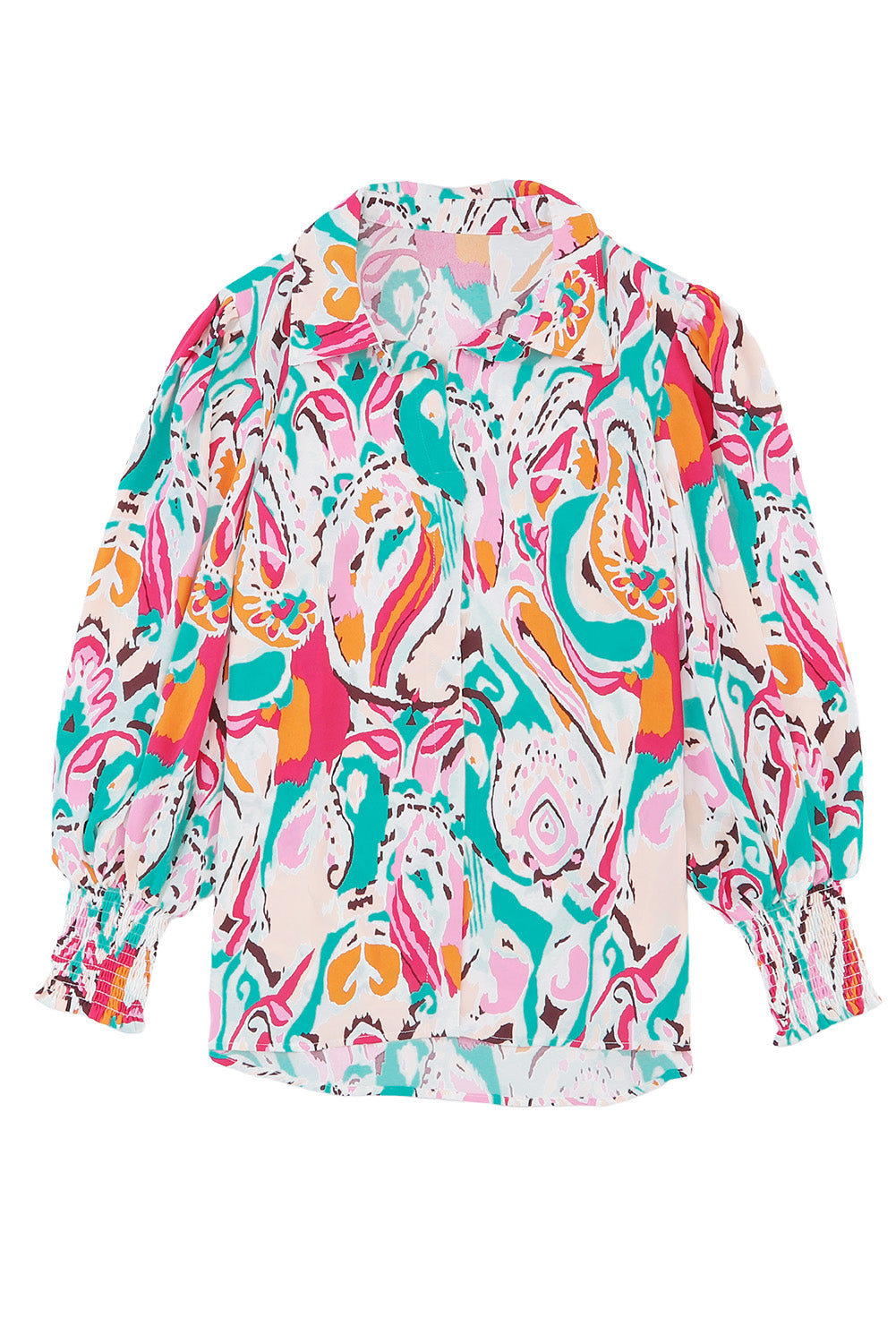 Paisley Print 3/4 Lantern Sleeve Shirt