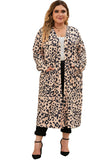 Plus Size Open Front Pocketed Long Cardigan