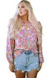 Boho Paisley Printed Peasant Sleeve Blouse