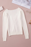 Ruched Sweetheart Neckline Rib Knit Sweater