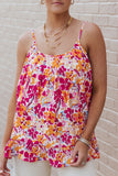 Floral Print Loose Fit Spaghetti Strap Tank Top