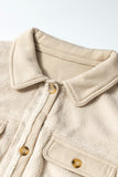 Apricot Flap Pocket Buttoned Cuffs Curved Hem Jacket