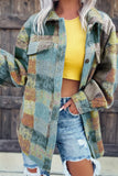 Multicolor Brushed Plaid Pocketed Oversize Shacket