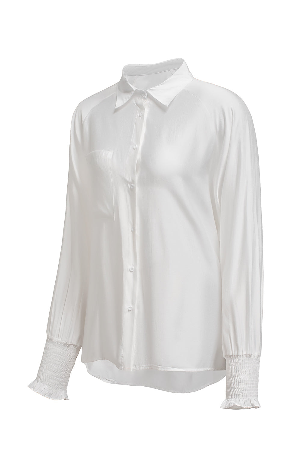 Billowy Sleeves Pocketed Shirt