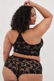 Ensemble de lingerie noir en dentelle semi-transparente de grande taille