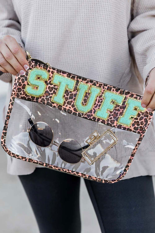 STUFF Print Transparent Zipped Pouch