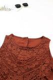 Lace Detail Buttons Back Sleeveless Top