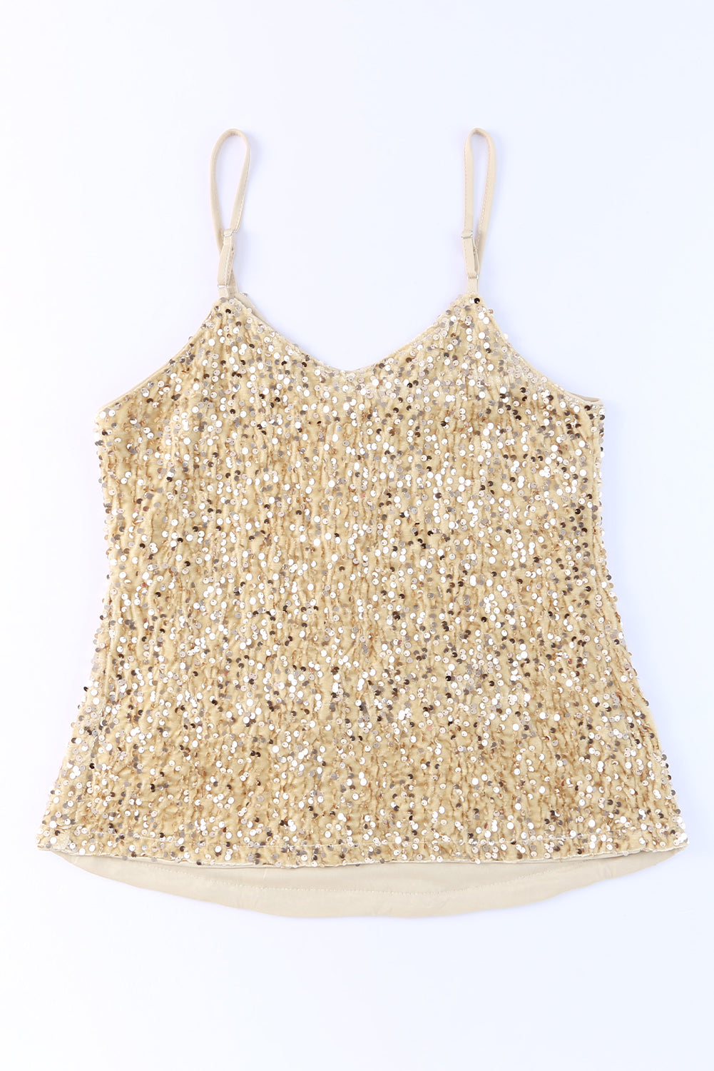 Sequin Adjustable Straps Tank Top