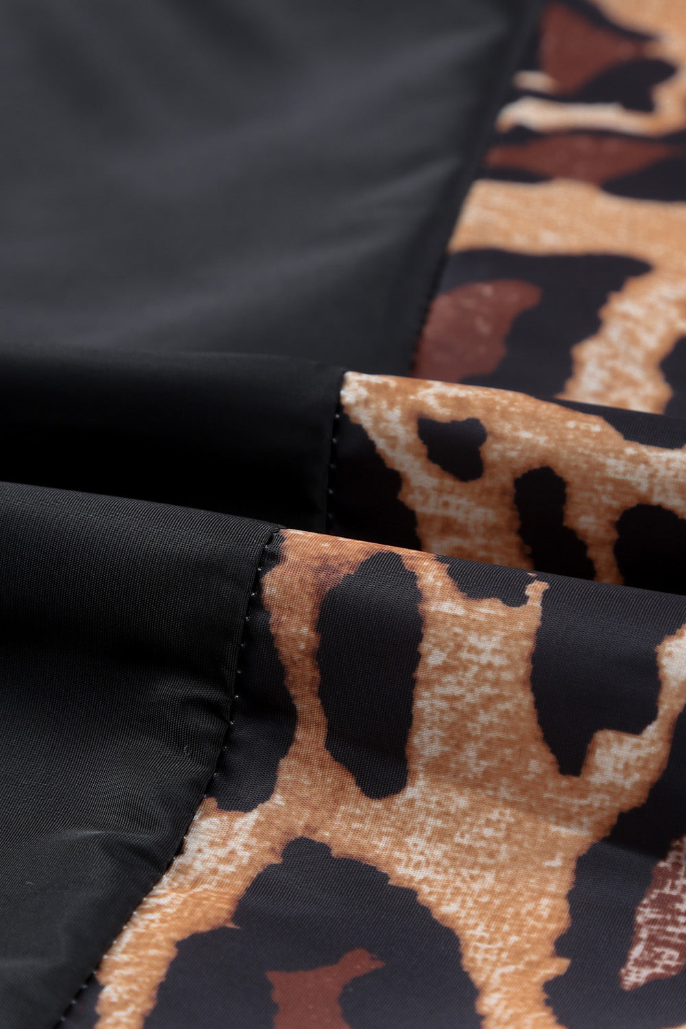 Leopard Print Contrast Stitching Hoodie