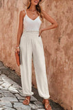 Smocked High Waist Loose Lounge Jogger Pants