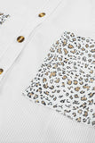 Leopard Patchwork Corduroy Buttoned Shirt Jacket