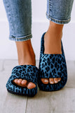 Leopard Print Thick Sole Slip On Slippers