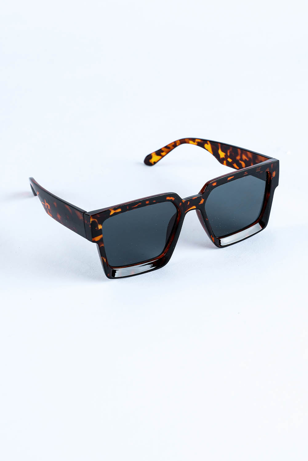 Amber Frame Retro Square Sunglasses