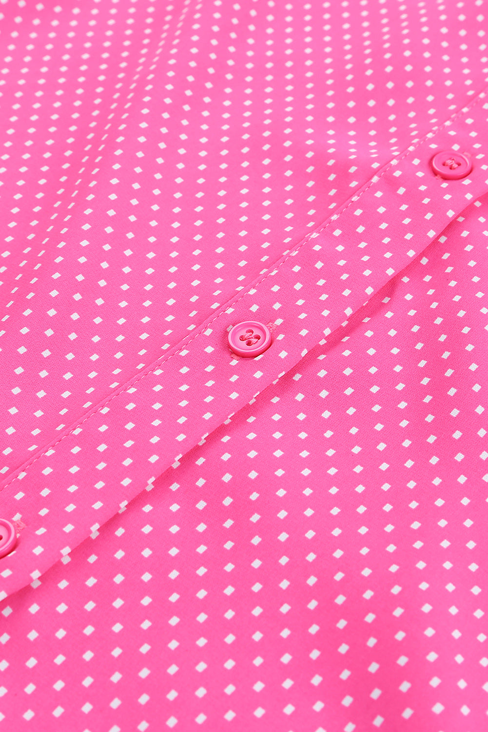 Chemise ample rose à manches 3/4 et imprimé à pois 