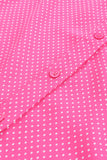 Chemise ample rose à manches 3/4 et imprimé à pois 