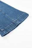 Blue High Waist Seam Stitching Pocket Flare Jeans