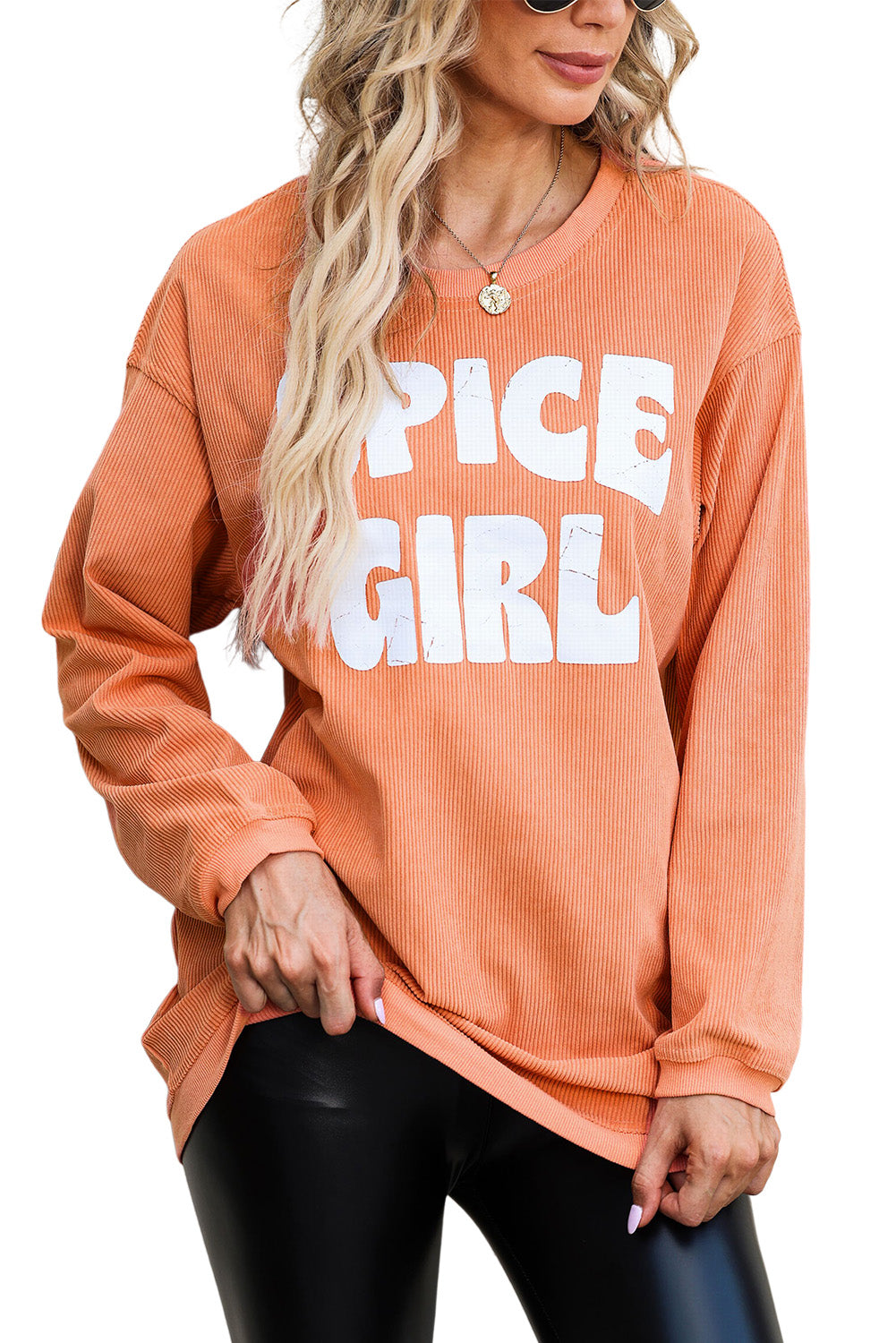 Corded SPICY GIRL Graphic Sweatshirt