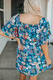 Square Neck Ruffle Floral Dress