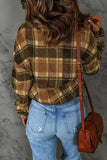 Zip Collar Plaid Pattern Fleece Sweatshirt