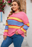 Plus Size Stripe Oversized Sweater