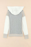 Long Sleeve Textured Knit Patchwork Hoodie