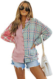 Plaid Contrast Color Block Shirt